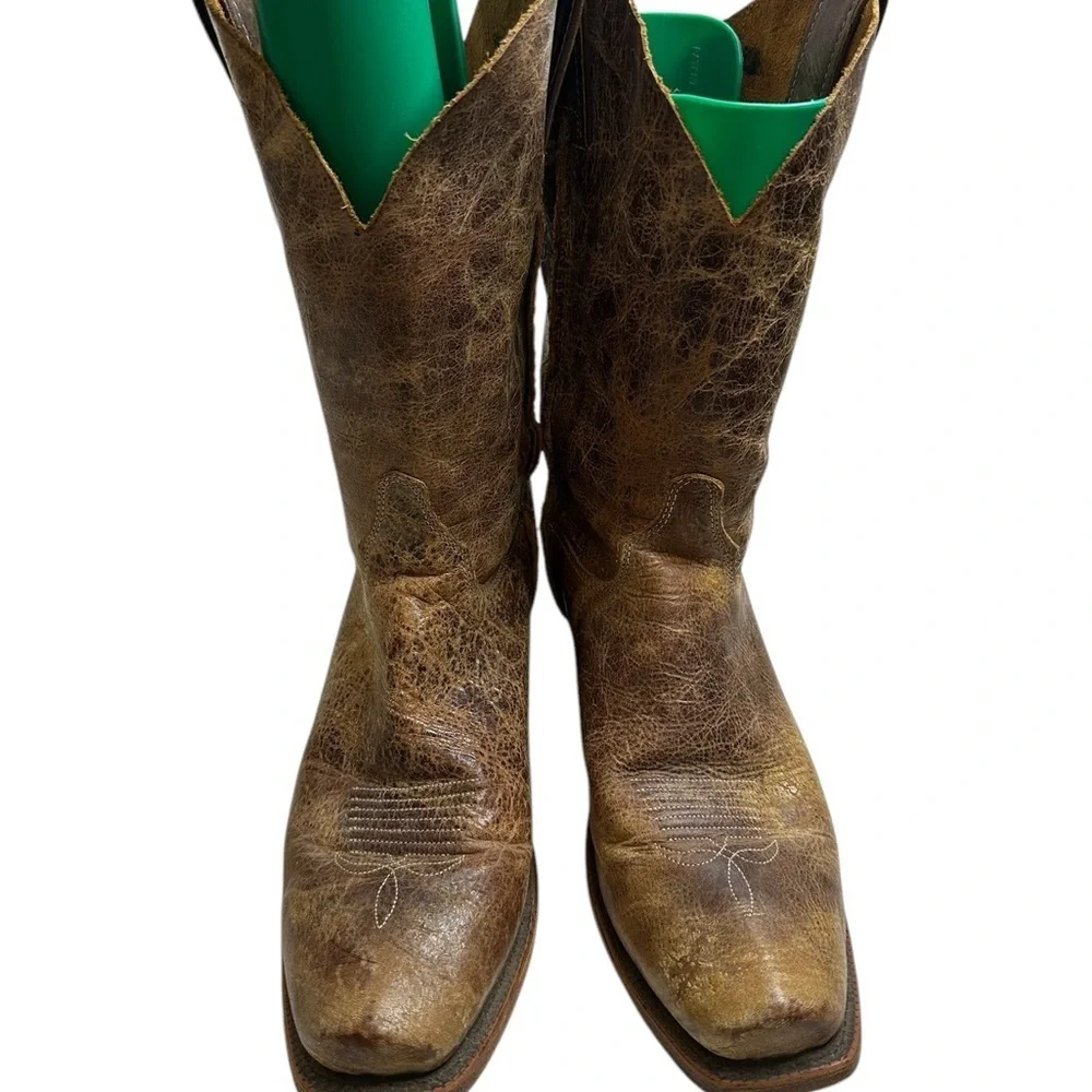 Vintage Brown Leather Cowboy Boots
